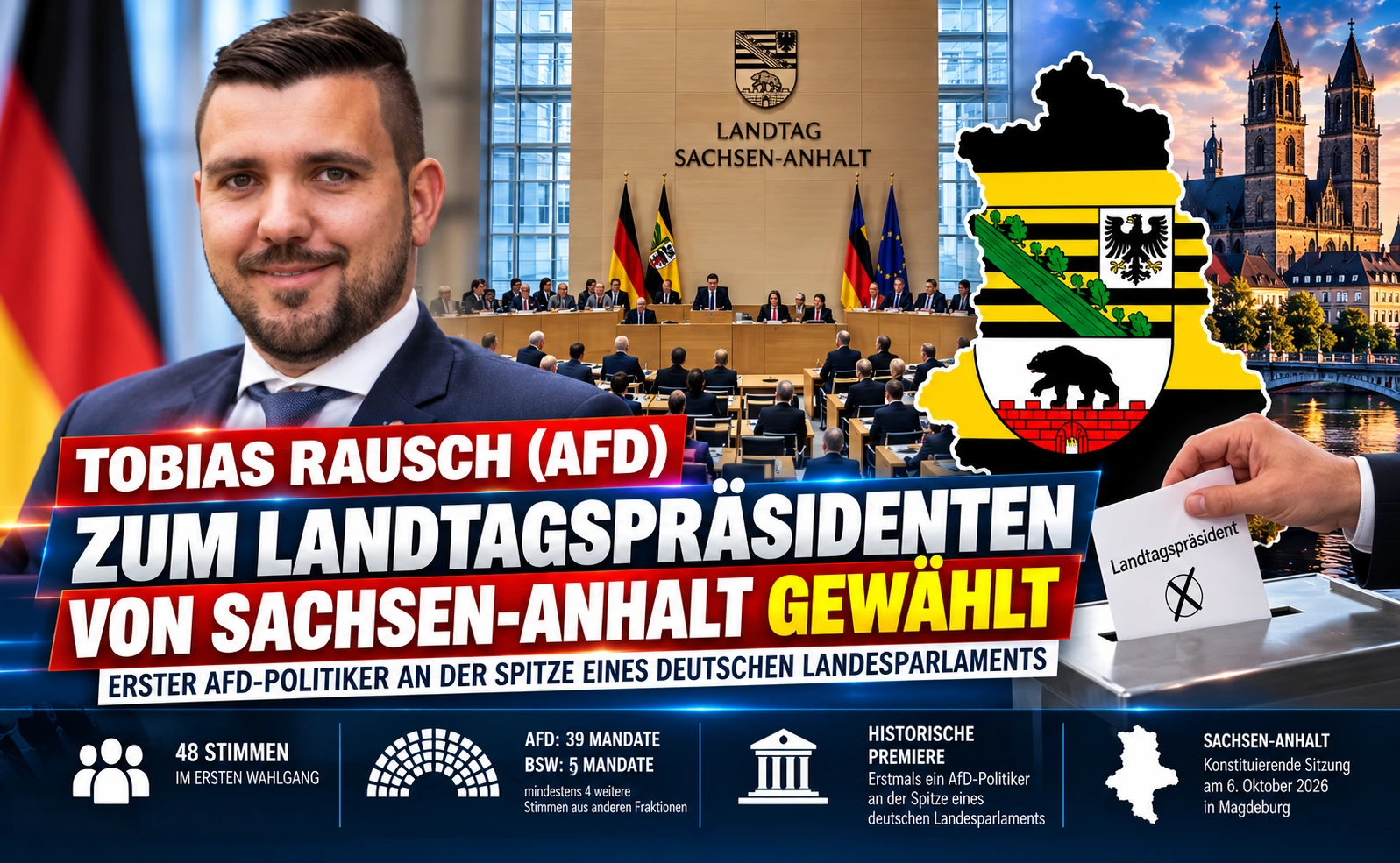 Tobias Rausch ist neuer Landtagspräsident in Sachsen Anhalt